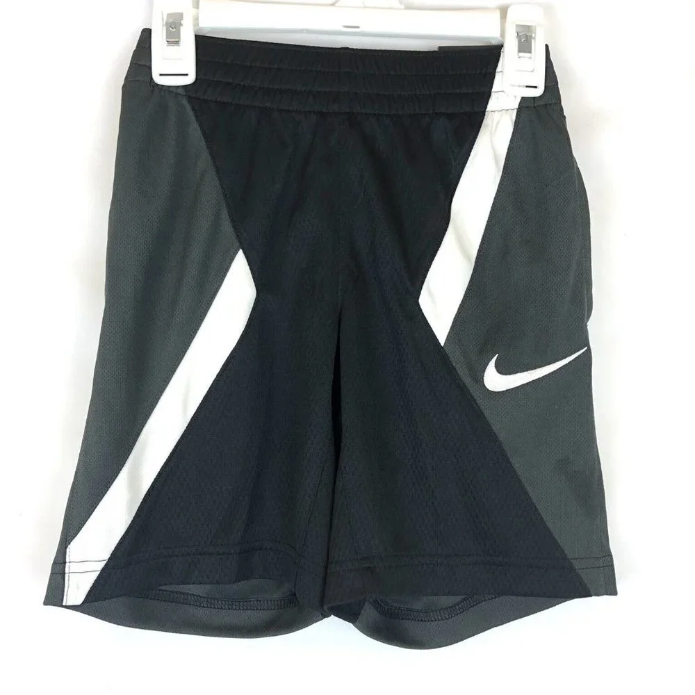 Nike, Boy’s Black Basketball Shorts, Black/Grey Size Extra Small